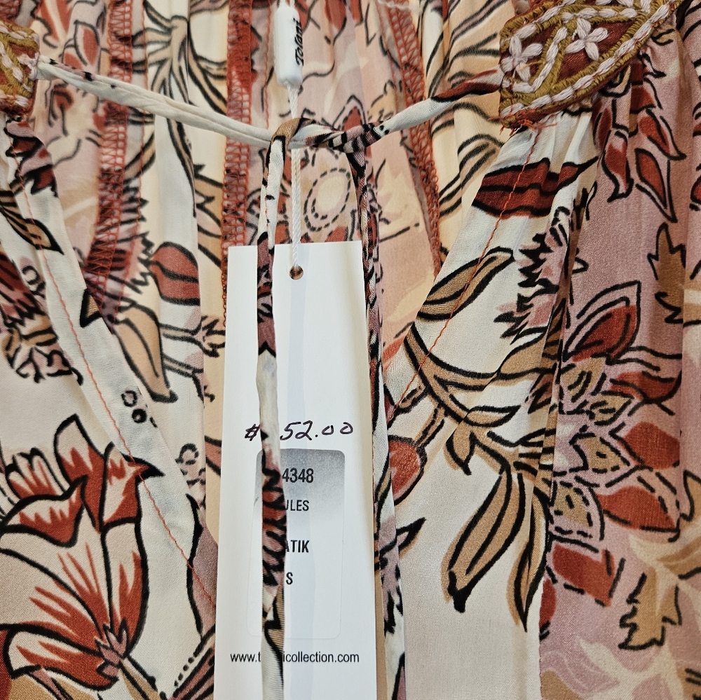 Tolani Collection tunic top New with Tags. Size small. Three quarter full sleeve - Picture 8 of 14